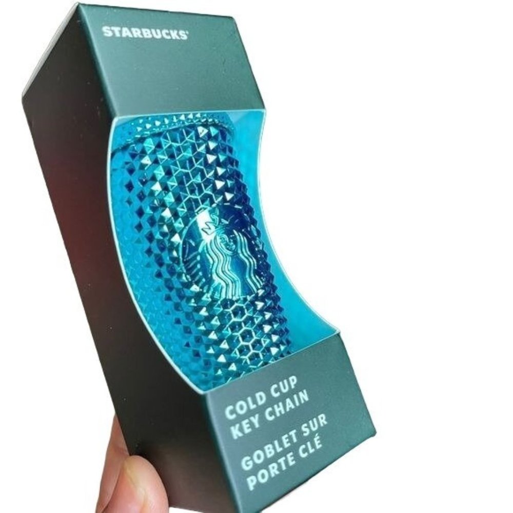 Starbucks Cold Cup Key Chain Studded Bling Sky Blue tumbler Summer 2023 New Gift